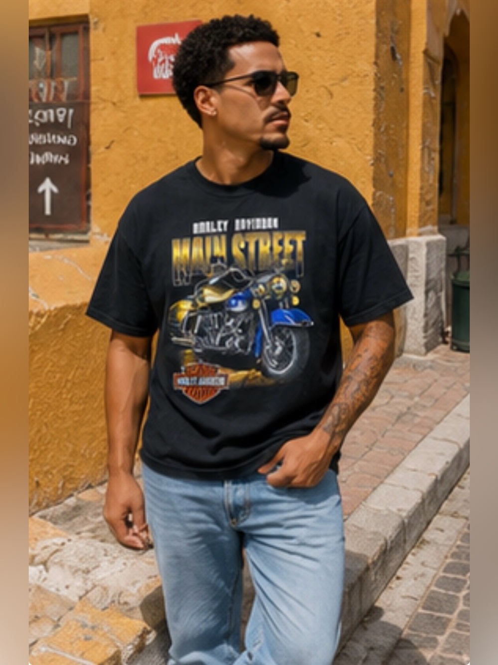 Vintage 90s Harley-Davidson Curaçao Main Street Double-Sided T-Shirt XXL Rare
